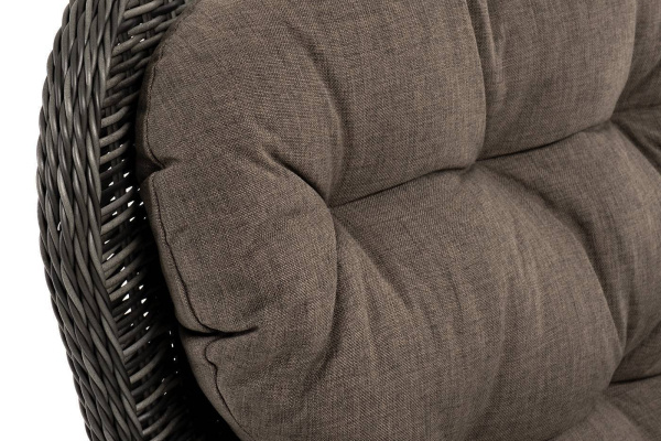 Кресло плетеное из искусственного ротанга, Алиса, с подушками графит