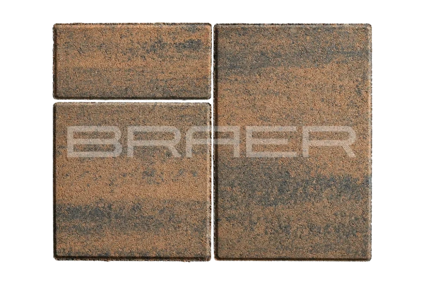 Тротуарная плитка Braer Старый город Ландхаус 60 мм 80х160, 160х160, 240х160 мм, прямоугольная, цвет: Color Mix Техас