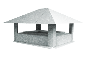 Дымник на трубу GL простой, 0.45 мм, Zn, 520х390 мм, без цвета