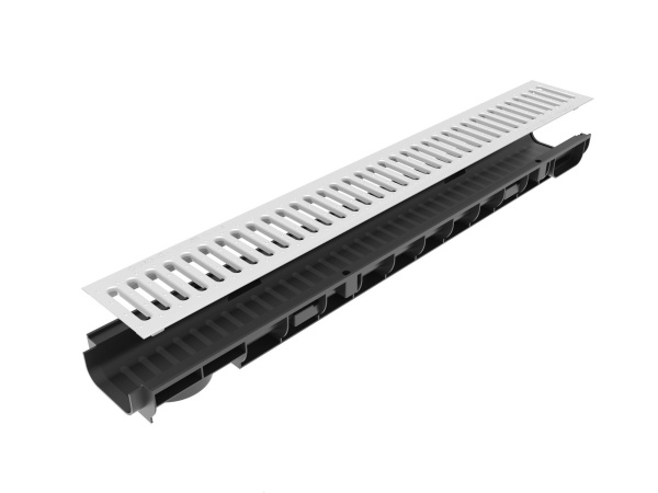 Решетка водоприемная Gidrolica Standart DN100, штампованная, стальная оц, А15, L=1000 мм, 508