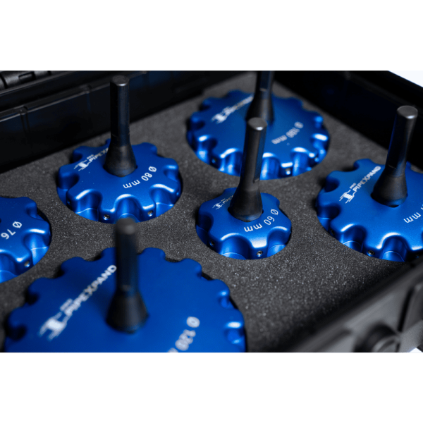 Комплект расширителей для труб PipeXpand PRO Set, 60, 76, 80, 87, 100, 120 мм, Buschmann tools