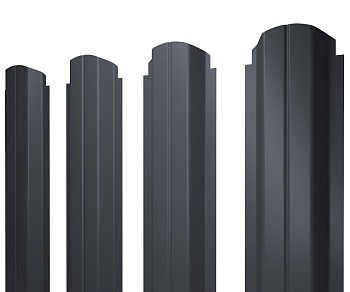 GL Штакетник П-образный А, фигурный 0.45 мм, Drap, RAL 7024