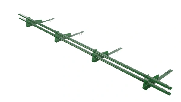 Снегозадержатель для гибкой черепицы Borge L=3000 мм, 4 опоры, 2 трубы, овал 25х45 RAL 6002