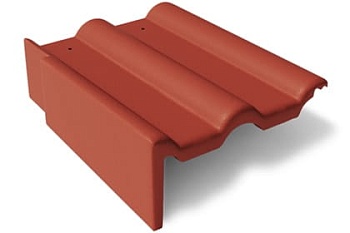 Боковая левая черепица Braas Франкфурт 420х330 мм цвет: вишня