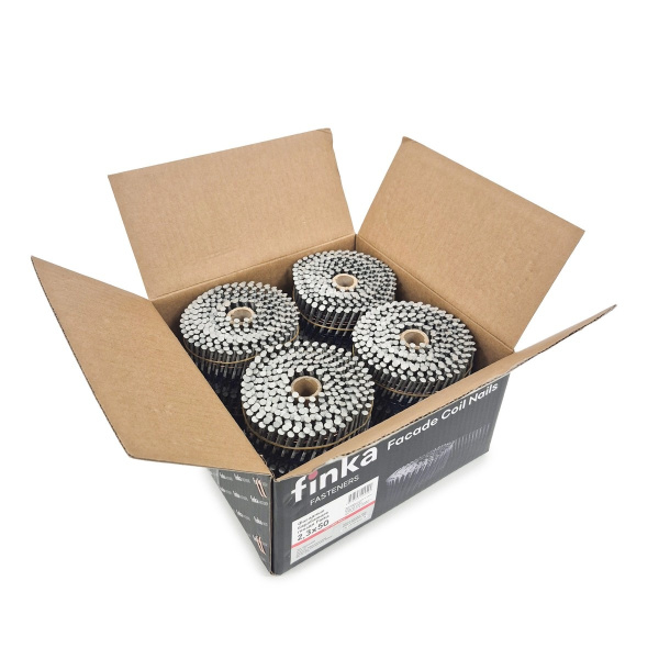 Фасадные барабанные гвозди Finka 2.3х60 мм Ring A2, уп. 2400 шт