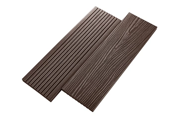 Террасная доска UnoDeck Solid полнотелая 150 мм, L= 3000 мм вельвет и тиснение, цвет: венге