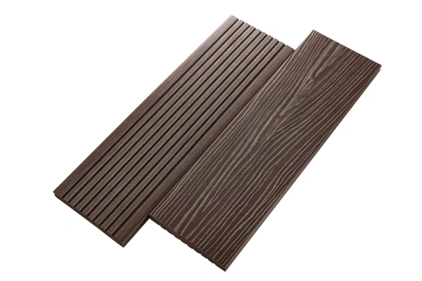 Террасная доска UnoDeck Solid полнотелая 150 мм, L= 3000 мм вельвет и тиснение, цвет: венге