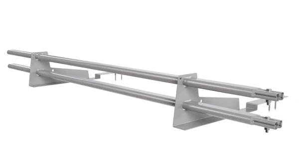 Снегозадержатель для композитной черепицы Borge L=1500 мм, 2 опоры, 2 трубы, овал 25х45 мм, RAL 9006