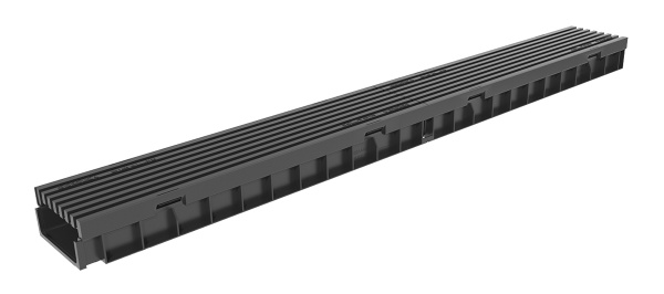 Комплект Gidrolica Light, лоток DN100 h55, пластиковая решетка, щелевая, А15, 08097