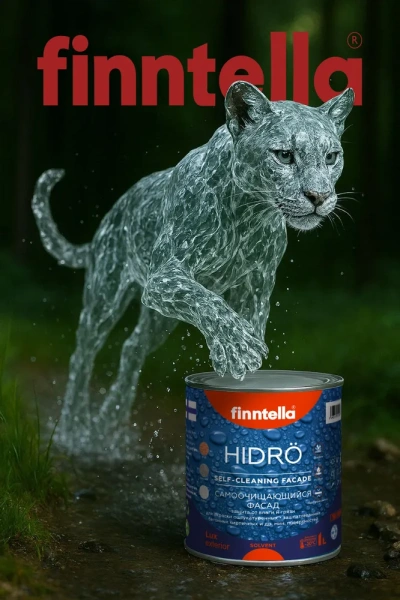 Краска Finntella, Hidro, фасадная гидрофобизирующая матовая уп. 0.9 л колеровка