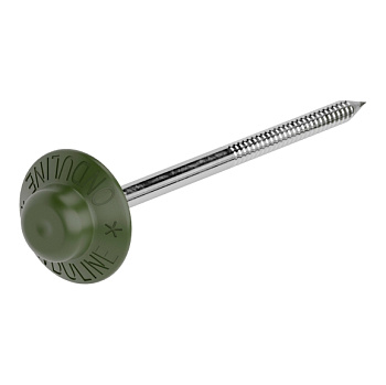 Гвозди с литыми шляпками ондулин, 75 х 3.1 мм цвет: зеленый