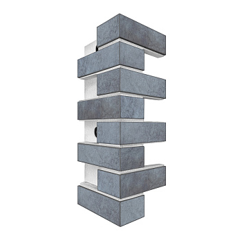 Термопанель угловая Европа с плиткой Keramin, 250х250х600 мм, 100 мм ППС, гладкий, цвет: Орегон 2