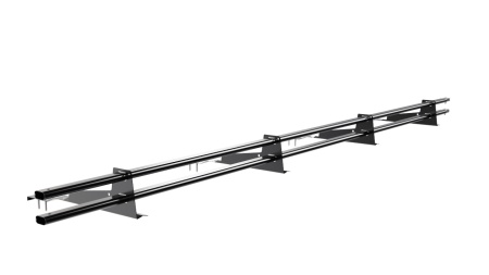 Снегозадержатель для композитной черепицы Borge L=3000 мм, 4 опоры, 2 трубы, овал 25х45 мм, RAL 9005