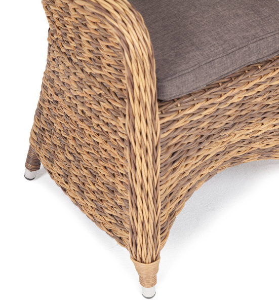 Кресло плетеное из искусственного ротанга гиацинт, Равенна соломенный