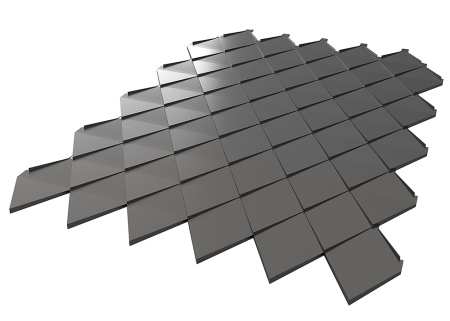 Алюминиевая черепица Alumax, остроугольный ромб 0.7 мм, PE Matt, RR 23