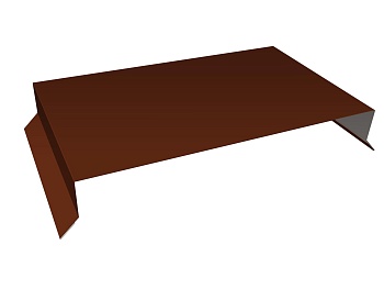 GL Парапетная крышка прямая 0.5 мм, Satin , RAL 3009, 250 мм, L=3000 мм