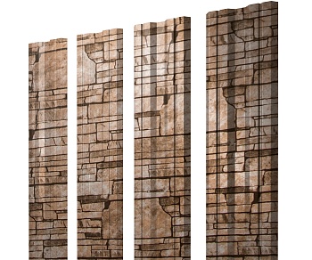 GL Штакетник Twin, фигурный 0.45 мм, Print Elite, Sand Stone TwinColor