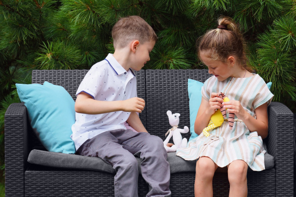 Диван двухместный Arizona, из искуственного ротанга цвет: антрацит