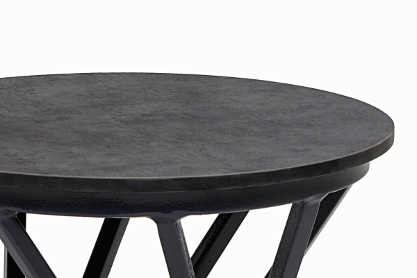 Стол журнальный из HPL, Сантьяго, круглый Ø40 см, H55 см, каркас из стали темно-серый, цвет 1523
