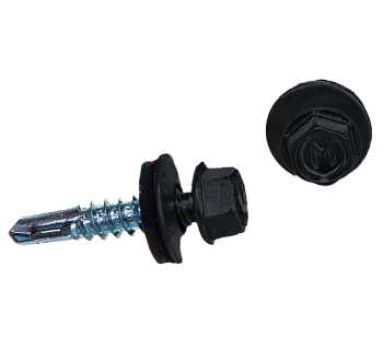 Саморез кровельный Daxmer 5.5х25 мм, сверло №3, RAL 7024, уп.250 шт.