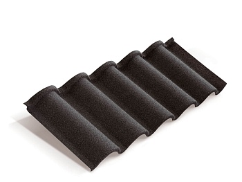 Композитная черепица Metrotile Romana, 1165 х 400 мм Цвет: черный