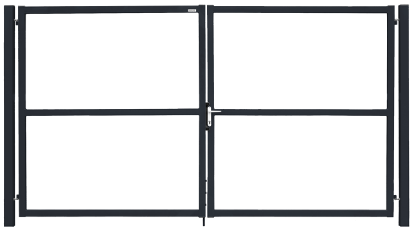 Ворота распашные, Colority Zinc Lock, 2.0 x 4.0 м, RAL 7024