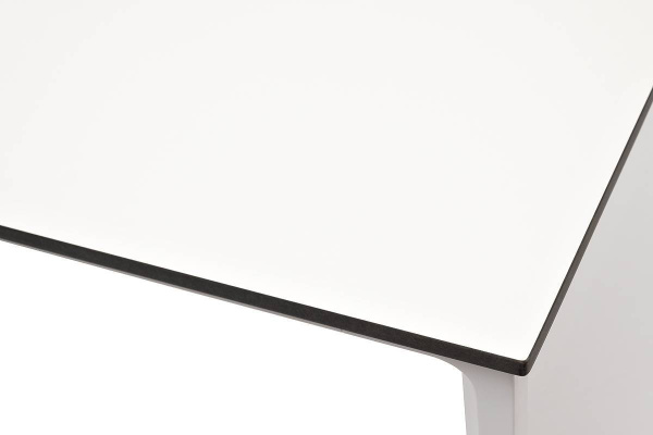 Стол обеденный из HPL 160х80 см, Малага, цвет молочный, каркас белый