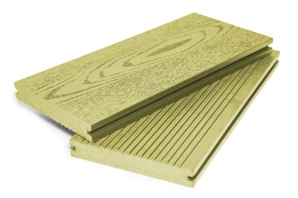 Террасная доска Grand Line Массив 140 мм, L= 3000 мм вельвет и тиснение, цвет: золотой