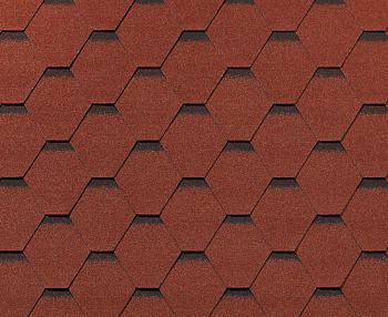 Битумная черепица RoofShield, Классик, стандарт цвет: кирпично-красный с оттенением, 3 м² / уп.