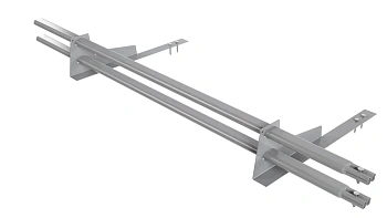 Снегозадержатель для гибкой черепицы Borge L=1500 мм, 2 опоры, 2 трубы, овал 25х45 RAL 7004