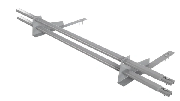 Снегозадержатель для гибкой черепицы Borge L=1500 мм, 2 опоры, 2 трубы, овал 25х45 RAL 7004