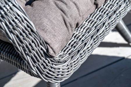 Кресло плетеное из искусственного ротанга, Толедо, с подушками графит