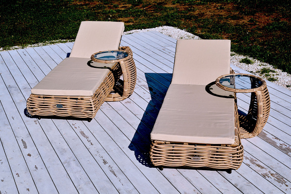 Столик боковой Mokka Majorca, из искусственного ротанга цвет: соломенный