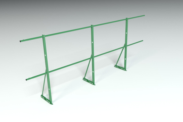 Ограждение кровельное для фальцевой кровли Roofsystems Econom фальц, H=1200 мм RAL 6002, L=3000 мм