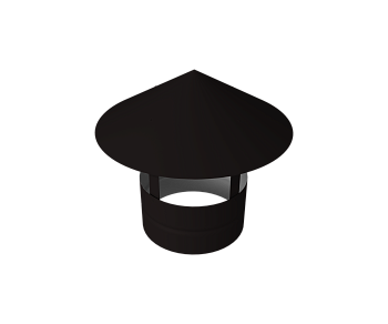 Дымник на трубу GL круглый, 0.5 мм, Satin, Ø80 мм, 230х625 мм, RAL 9005