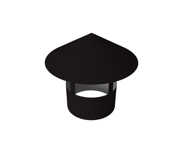 Дымник на трубу GL круглый, 0.5 мм, Satin, Ø80 мм, 230х625 мм, RAL 9005