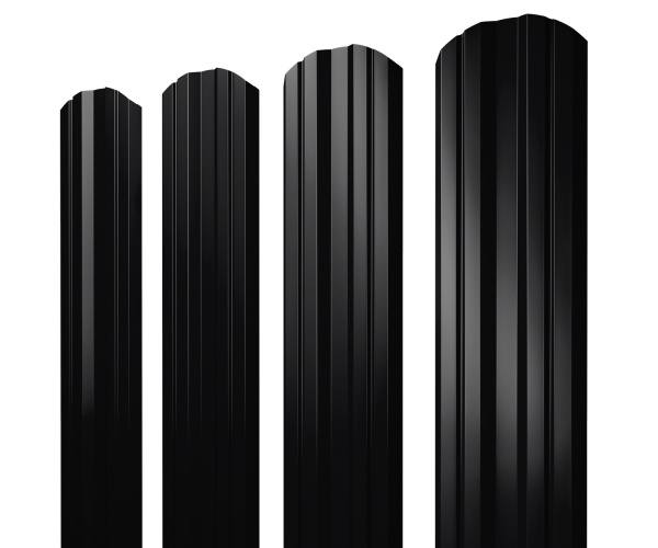 GL Штакетник Twin, фигурный 0.45 мм, Drap ST, RAL 9005