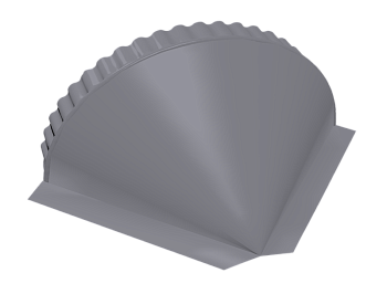 GL Заглушка конька полукруглого, конусная 0.45 мм, PE, RAL 7004