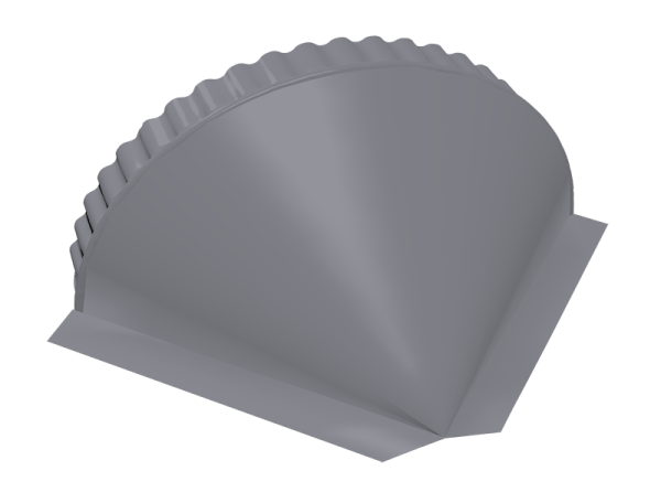 GL Заглушка конька полукруглого, конусная 0.45 мм, PE, RAL 7004