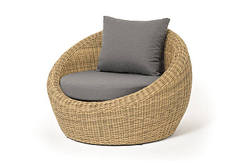 Кресло плетеное из искусственного ротанга, Барселона цвет: соломенный