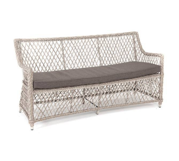 Диван 2-местный из искусственного ротанга, Латте бежевый