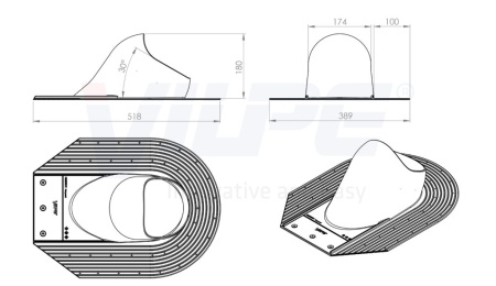 Проходной элемент Vilpe, Huopa/Slate кирпичный