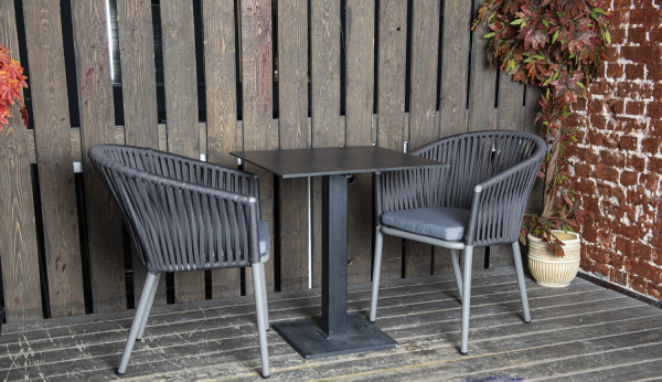 Стол из HPL интерьерный 64х64 см, Каффе цвет: серый гранит