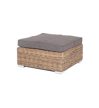 Оттоманка плетеная из искуственного ротанга /гиацинт/ с подушкой, Лунго цвет: соломенный