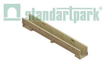 Лоток водоотводный Standartpark, CompoMax Basic, DN100, h125, ПВ /вертик. водоотвод/, арт: 700009