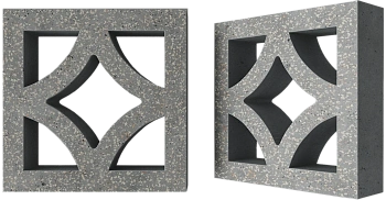 Декоративный бриз-блок Mesterra Cobogo, 250х250 мм 70 мм, 0301, серый LUX