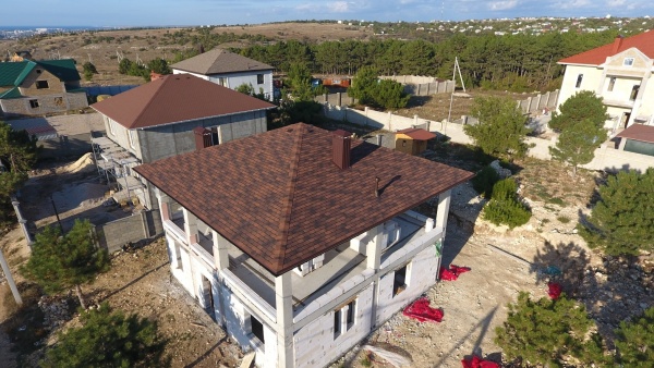 Битумная черепица, Docke, Premium, Женева цвет: кофе, 3.1 м² / уп.