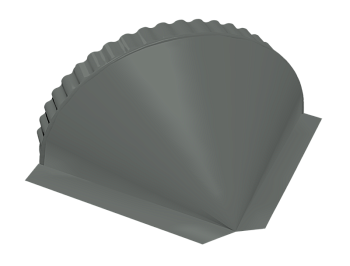 GL Заглушка конька полукруглого, конусная 0.45 мм, Drap ST, RAL 7016