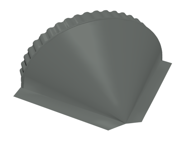 GL Заглушка конька полукруглого, конусная 0.45 мм, Drap ST, RAL 7016