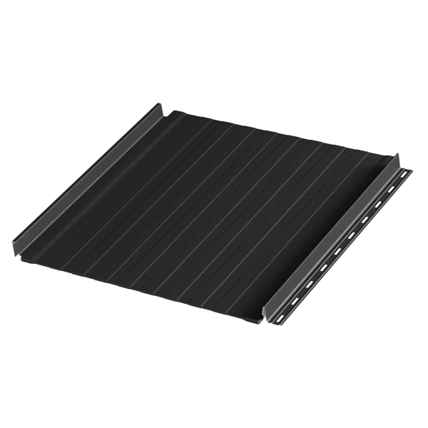 Фальцевая панель Aquaclick, Силуэт 8, с подгибом 0.5 мм, Rooftop Бархат 180 г/м², RAL 9005